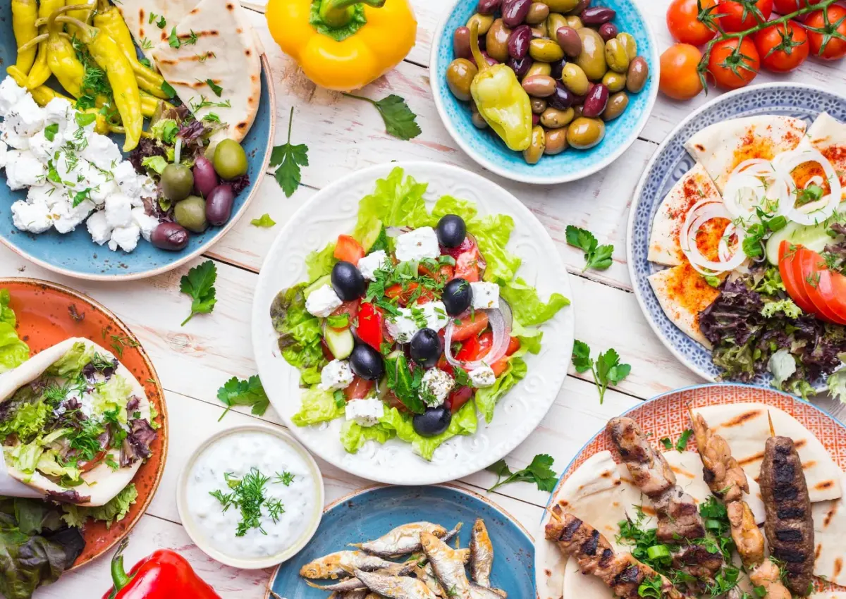 A spread of Greek dishes at Yamas